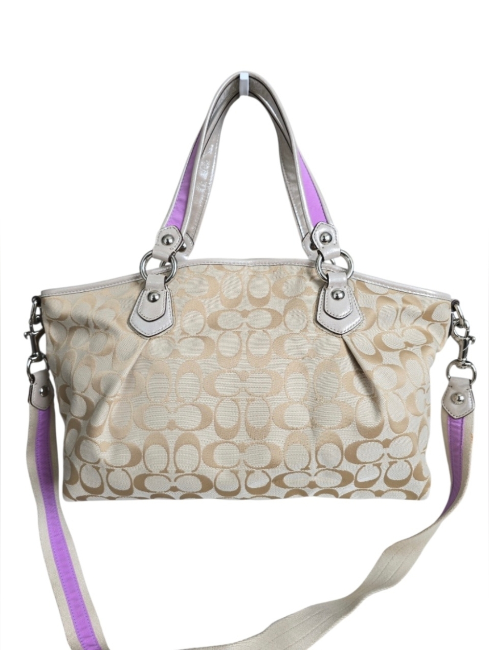 Coach Poppy Petal Print Applique Signature Rocker Tote Y2K RARE no. 16492 EUC - Picture 5 of 15